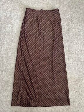 Formal Pink and Black Shimmery Houndstooth Midi Skirt